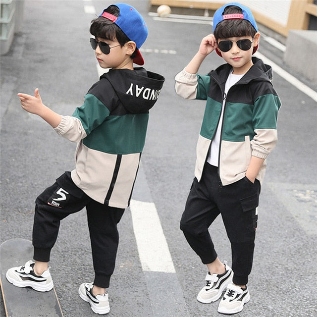 Spring Kids Boys Clothing Set Spring Autumn Kids Clothes Set 4 6 8 10 12 13 Years Boys Sports Suit Fashion Children Clothing