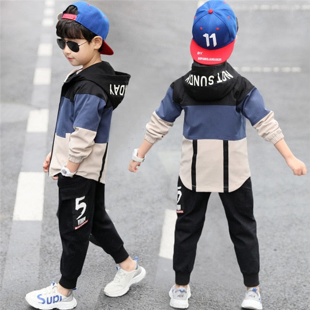 Spring Kids Boys Clothing Set Spring Autumn Kids Clothes Set 4 6 8 10 12 13 Years Boys Sports Suit Fashion Children Clothing