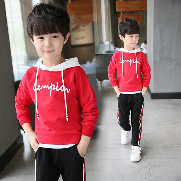 Spring Kids Boys Clothing Set Spring Autumn Kids Clothes Set 4 6 8 10 12 13 Years Boys Sports Suit Fashion Children Clothing