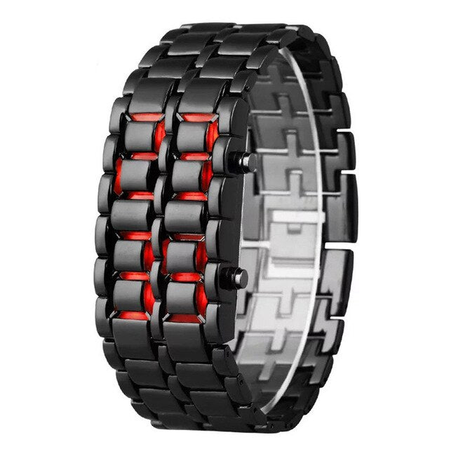 New Iron Samurai Metal Bracelet LAVA Watch LED Digital Watches Hour Men Women Mens Watches Top Brand Luxury Best Gift