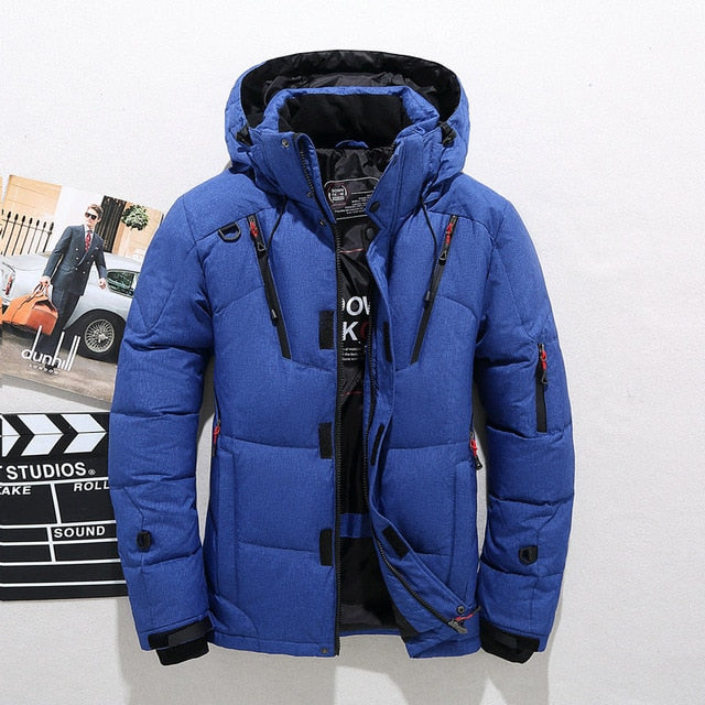 Men Down High Quality Thick Warm Winter Jacket Hooded Thicken Duck Down Parka Coat Casual Slim Overcoat With Many Pockets Mens