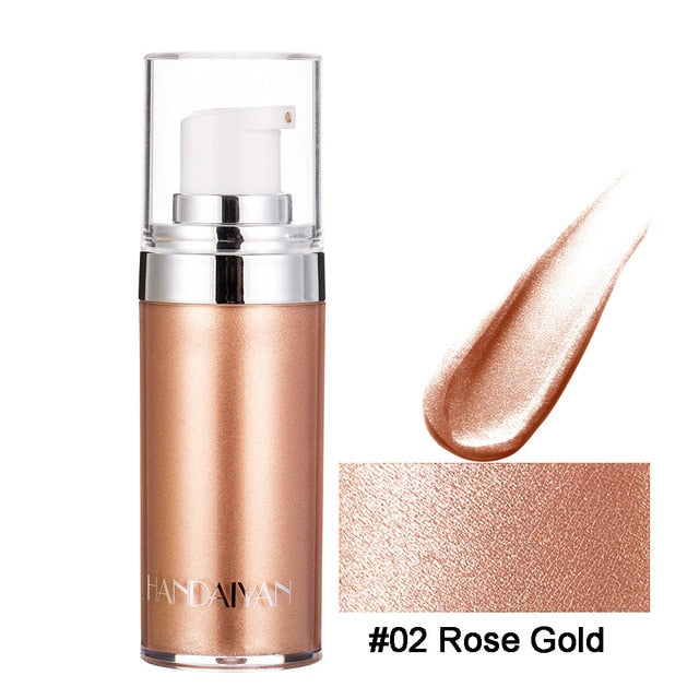 HANDAIYAN 20ml Metallic Liquid Face& Body Luminizer Shimmer Highlighter Makeup Palette Body Bronzer Liquid Makeup TSLM2