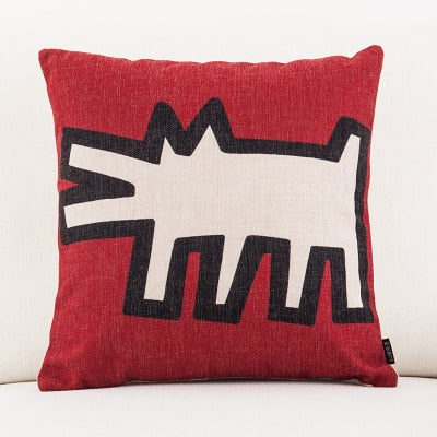 Keith Haring Graffiti Printed Square Decorative Throw Pillow Cushion Cover Case For Sofa Home Capa De Almofadas 45x45cm