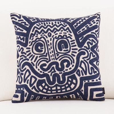 Keith Haring Graffiti Printed Square Decorative Throw Pillow Cushion Cover Case For Sofa Home Capa De Almofadas 45x45cm