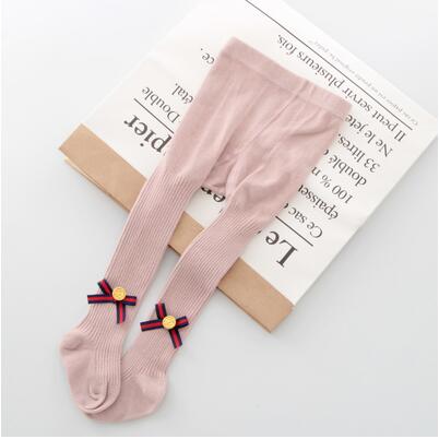 YWHUANSEN 0-10 Yrs Children Spring Autumn Winter Bowknot Tights Cotton Baby Girls Pantyhose Kids Infant Knitted Collant Tights