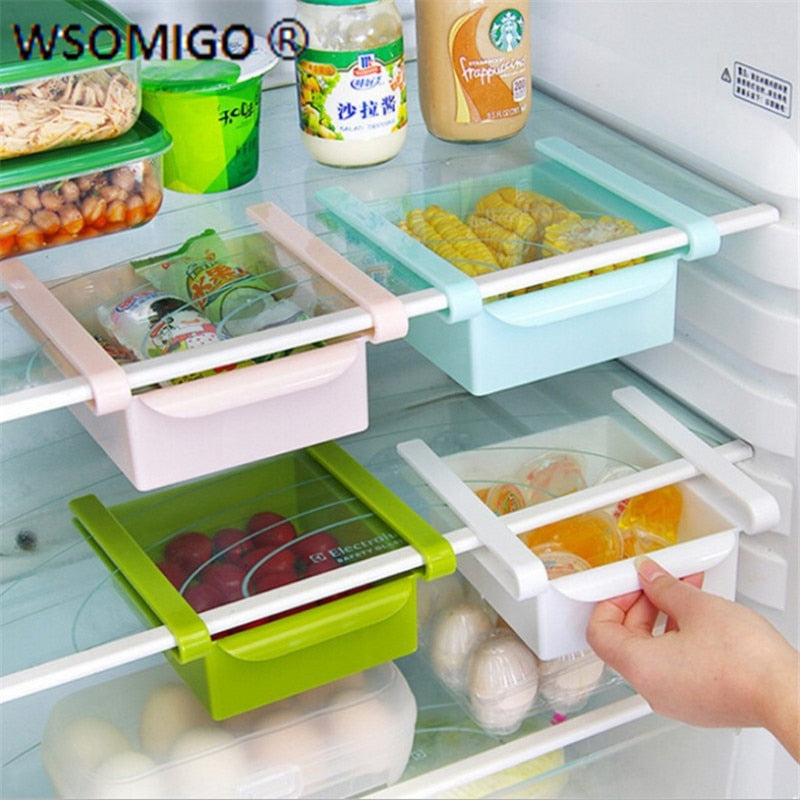 1pcs Kitchen Accessories Refrigerator Partition Layer Storage Rack Gadget Fruits&Vegetables Fresh Storage Box Home Accessories-B