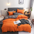 JDDTON New Fashion Double sided Useful Bed Sheet Set 4Pcs Simple Style Bedding Set Solid Color Bed Sheet Set BE135