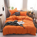 JDDTON New Fashion Double sided Useful Bed Sheet Set 4Pcs Simple Style Bedding Set Solid Color Bed Sheet Set BE135