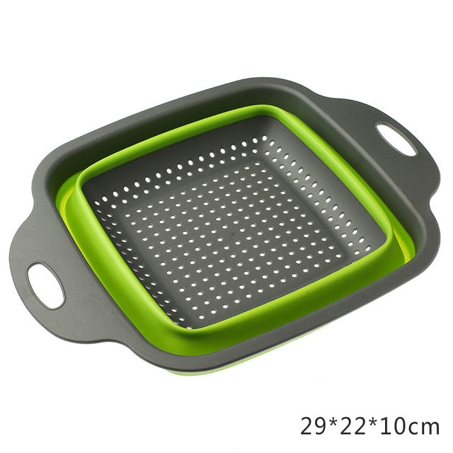 Kitchen Accessories Tools Foldable Fruit Vegetable Washing Basket Strainer Portable Colander Collapsible Drainer Kitchen Gadgets