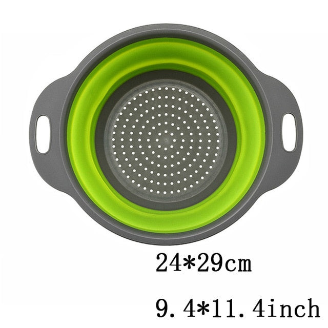 Kitchen Accessories Tools Foldable Fruit Vegetable Washing Basket Strainer Portable Colander Collapsible Drainer Kitchen Gadgets