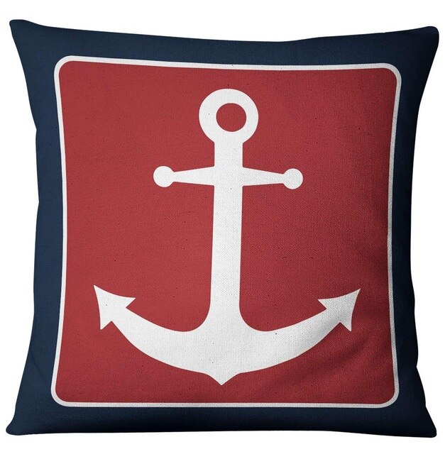 Mediterranean Blue Shell Starfish Pillow Cover Home decorative Pillows Sea Compass Anchor Linen Pillow Case cushion cover