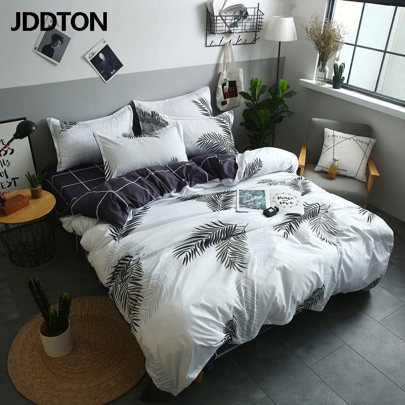 JDDTON 2020 New Double sided Useful Bedding Set Beautiful and Concise Style Bed Linings Duvet Pillowcase Cover Bed Sheet BE008