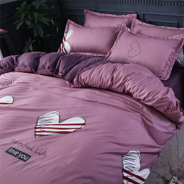 JDDTON 2020 New Double sided Useful Bedding Set Beautiful and Concise Style Bed Linings Duvet Pillowcase Cover Bed Sheet BE008