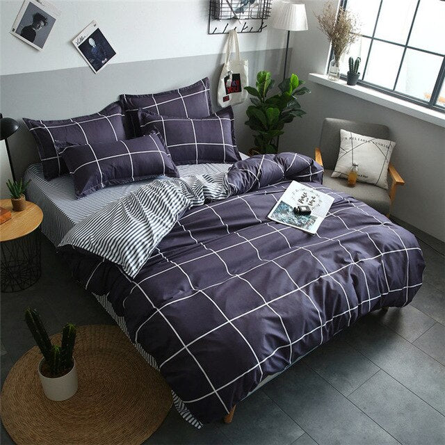 JDDTON 2020 New Double sided Useful Bedding Set Beautiful and Concise Style Bed Linings Duvet Pillowcase Cover Bed Sheet BE008