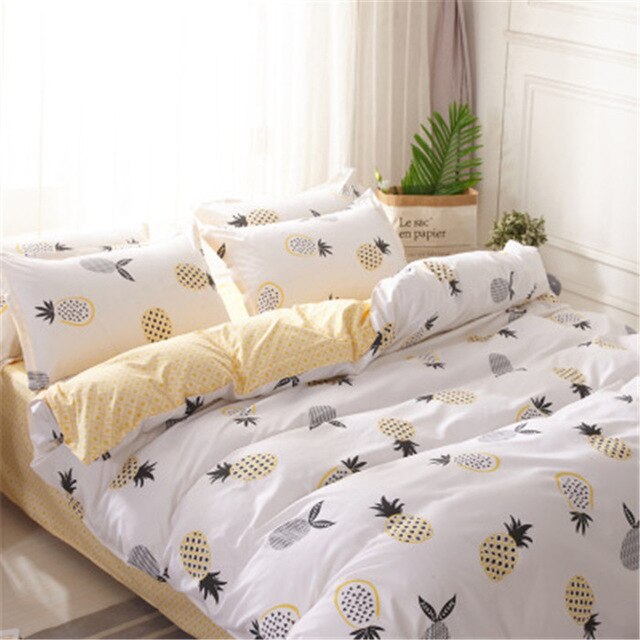 JDDTON 2020 New Double sided Useful Bedding Set Beautiful and Concise Style Bed Linings Duvet Pillowcase Cover Bed Sheet BE008