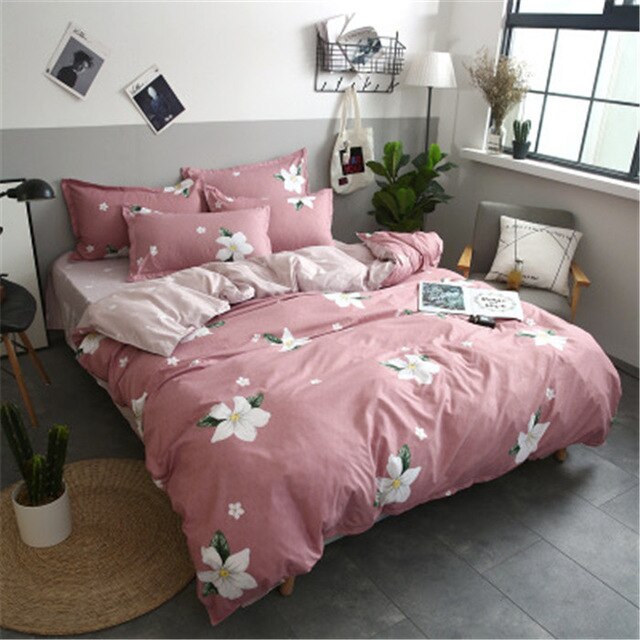 JDDTON 2020 New Double sided Useful Bedding Set Beautiful and Concise Style Bed Linings Duvet Pillowcase Cover Bed Sheet BE008