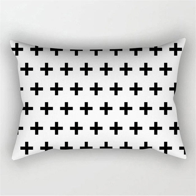 Black White Geometric Cushion Cover Throw Pillows Polyester Decorative Pillowcase 30x50 Nordic Style Home Decor Pillow cases