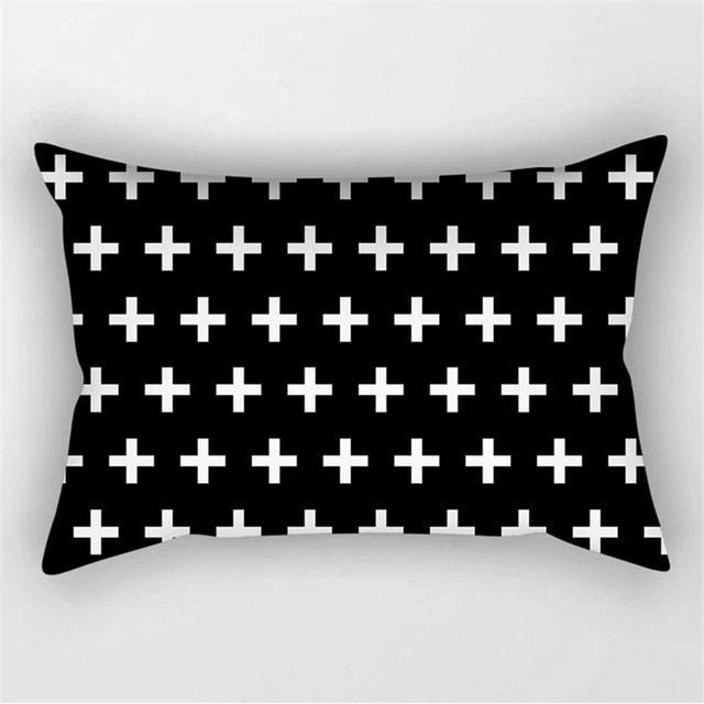 Black White Geometric Cushion Cover Throw Pillows Polyester Decorative Pillowcase 30x50 Nordic Style Home Decor Pillow cases