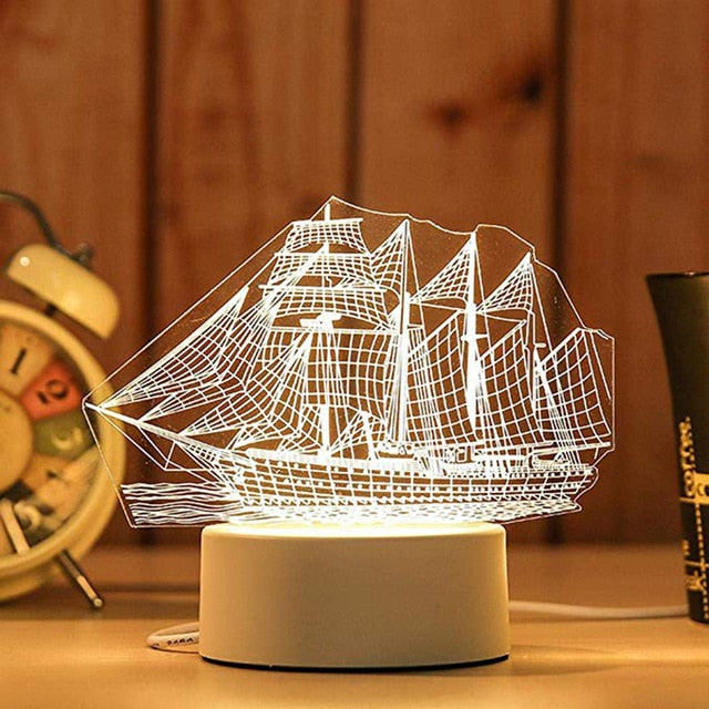 LED light creative 3D LED night light table lamp children bedroom decoration Christmas gift decoration home