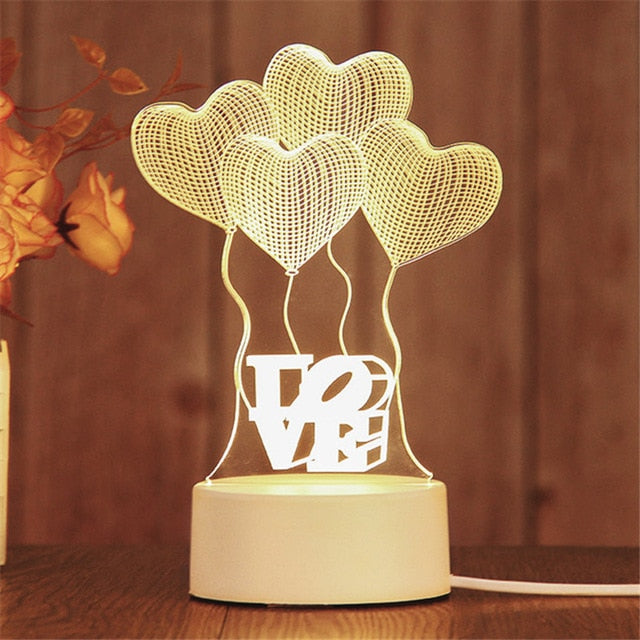 LED light creative 3D LED night light table lamp children bedroom decoration Christmas gift decoration home