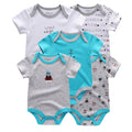 2020 5PCS/Lot Baby Boys Clothes Unicorn Girls Clothing Bodysuits Baby Girls Clothes  0-12M Newborn 100%Cotton Roupas de bebe