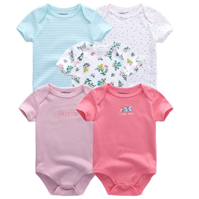 2020 5PCS/Lot Baby Boys Clothes Unicorn Girls Clothing Bodysuits Baby Girls Clothes  0-12M Newborn 100%Cotton Roupas de bebe