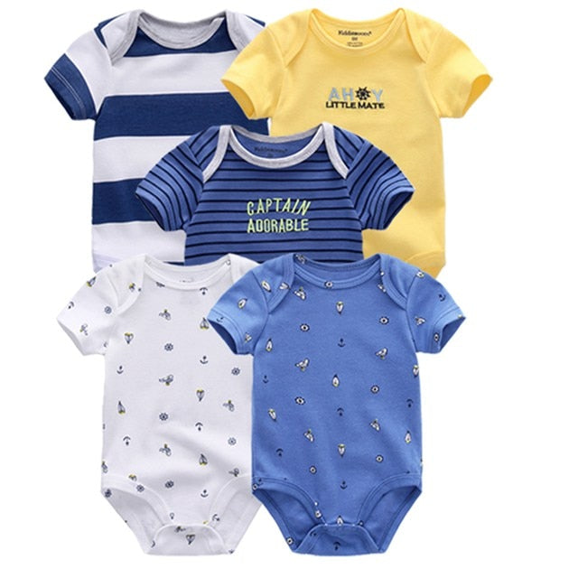 2020 5PCS/Lot Baby Boys Clothes Unicorn Girls Clothing Bodysuits Baby Girls Clothes  0-12M Newborn 100%Cotton Roupas de bebe