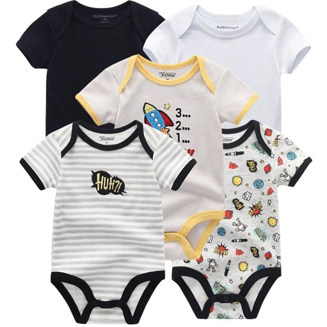 2020 5PCS/Lot Baby Boys Clothes Unicorn Girls Clothing Bodysuits Baby Girls Clothes  0-12M Newborn 100%Cotton Roupas de bebe