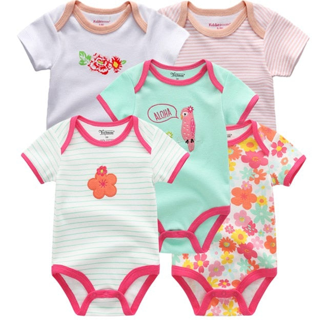 2020 5PCS/Lot Baby Boys Clothes Unicorn Girls Clothing Bodysuits Baby Girls Clothes  0-12M Newborn 100%Cotton Roupas de bebe