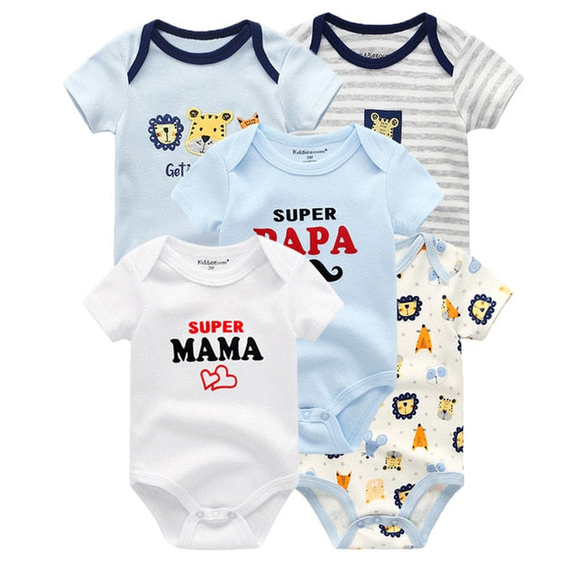 2020 5PCS/Lot Baby Boys Clothes Unicorn Girls Clothing Bodysuits Baby Girls Clothes  0-12M Newborn 100%Cotton Roupas de bebe