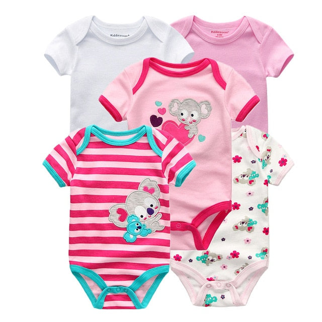 2020 5PCS/Lot Baby Boys Clothes Unicorn Girls Clothing Bodysuits Baby Girls Clothes  0-12M Newborn 100%Cotton Roupas de bebe