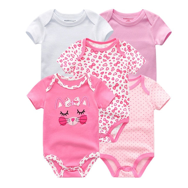 2020 5PCS/Lot Baby Boys Clothes Unicorn Girls Clothing Bodysuits Baby Girls Clothes  0-12M Newborn 100%Cotton Roupas de bebe