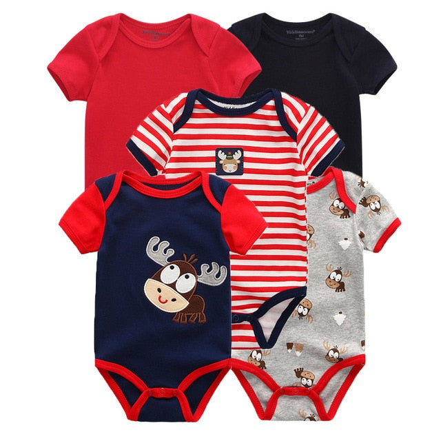 2020 5PCS/Lot Baby Boys Clothes Unicorn Girls Clothing Bodysuits Baby Girls Clothes  0-12M Newborn 100%Cotton Roupas de bebe