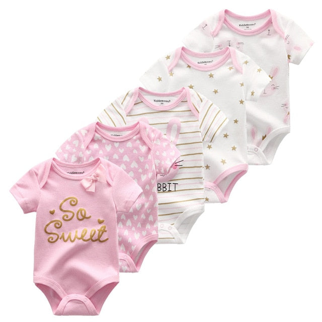 2020 5PCS/Lot Baby Boys Clothes Unicorn Girls Clothing Bodysuits Baby Girls Clothes  0-12M Newborn 100%Cotton Roupas de bebe