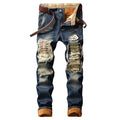 Denim Designer Hole Jeans High Quality Ripped for Men Size 28-38 40 2020 Autumn Winter Plus Velvet HIP HOP Punk Streetwear