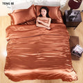 HOT! 100% pure satin silk bedding set,Home Textile King size bed set,bedclothes,duvet cover flat sheet pillowcases Wholesale