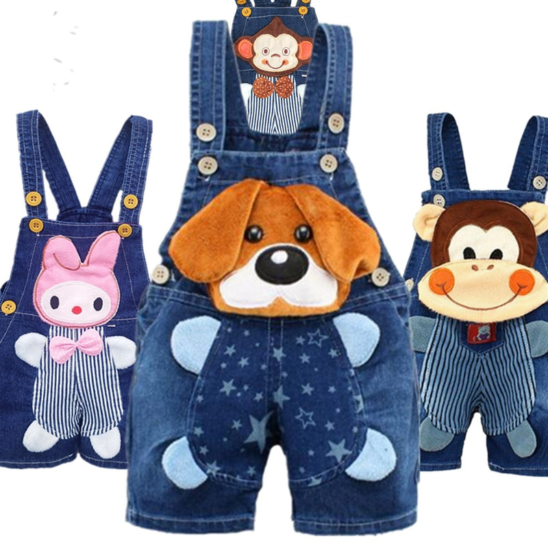 Baby Clothing Boys Girls - 1 2 3T Jeans Overalls Shorts Toddler Infant Denim Rompers Cute Cartoon Bebe Pants Summer Bib Clothes