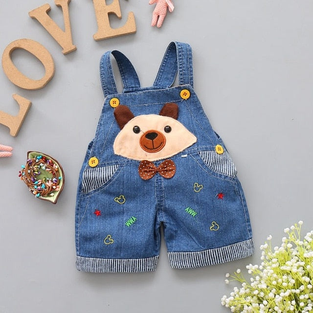 Baby Clothing Boys Girls - 1 2 3T Jeans Overalls Shorts Toddler Infant Denim Rompers Cute Cartoon Bebe Pants Summer Bib Clothes