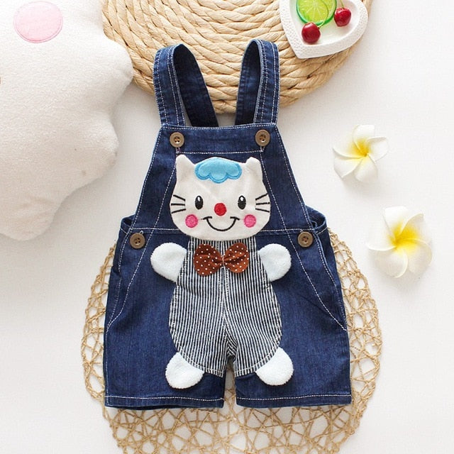 Baby Clothing Boys Girls - 1 2 3T Jeans Overalls Shorts Toddler Infant Denim Rompers Cute Cartoon Bebe Pants Summer Bib Clothes