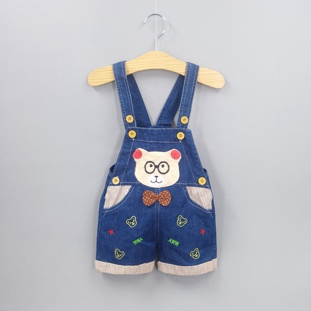 Baby Clothing Boys Girls - 1 2 3T Jeans Overalls Shorts Toddler Infant Denim Rompers Cute Cartoon Bebe Pants Summer Bib Clothes