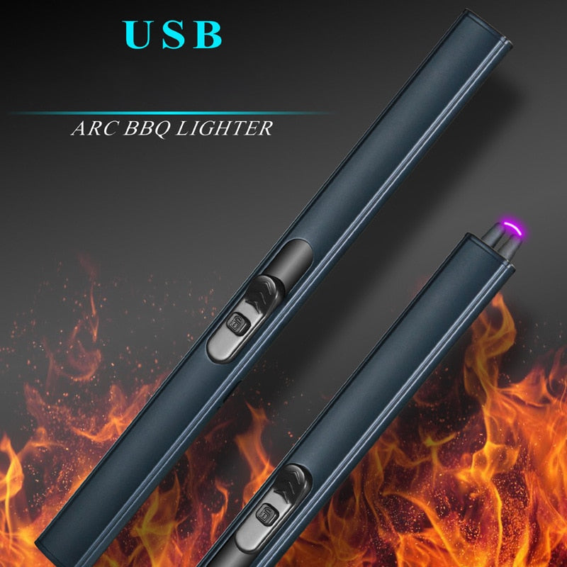 Plasma Eletronic Pulse Lighters  Pipe Smoke Electronic Usb Charging Arc Lighter BBQ Kitchen Lighter Candles Fireworks Safety Swi