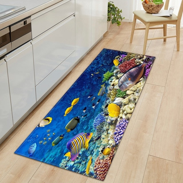 modern Kitchen Mat Long Strip Bedroom Entrance Doormat 3D Pattern Home Floor Decoration Living Room Carpet Bathroom Non-Slip Rug