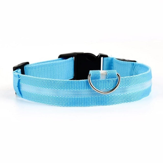 5 Sizes Battery Led Dog Collar Anti-Lost/ Car Accident Avoid Collar For Dogs Puppies Dog Cats Collars Luminous Pet Supplies