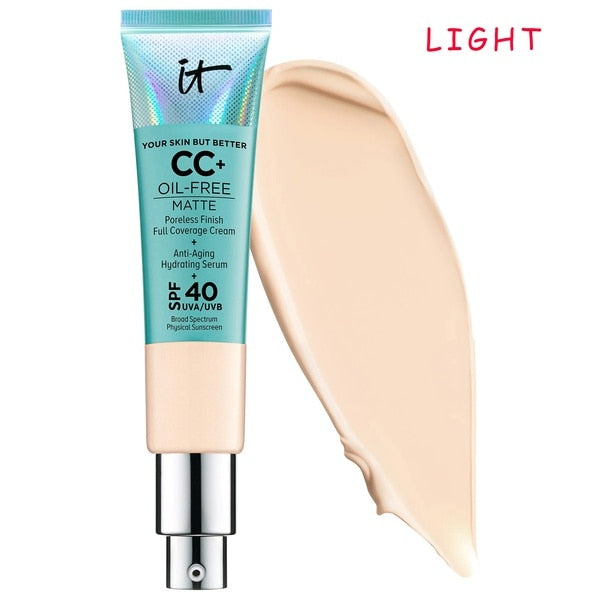 It Cosmetics Concealer Cream Matter Oil-Control Makeup Base Full Cover Dark Circle Eyes SPF 40 Make Up Skin Brighten CC Cream