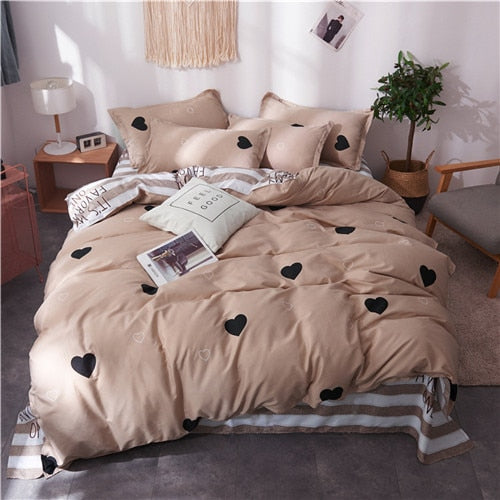 Classic bedding set 5 size grey blue grid summer bed linen 4pcs/set duvet cover set Pastoral bed sheet AB side duvet cover 2020