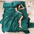 new2020 100% pure satin silk bedding set,Home Textile King size bed set,bedding,duvet cover flat sheet pillowcases Wholesale