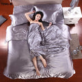 new2020 100% pure satin silk bedding set,Home Textile King size bed set,bedding,duvet cover flat sheet pillowcases Wholesale