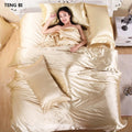 new2020 100% pure satin silk bedding set,Home Textile King size bed set,bedding,duvet cover flat sheet pillowcases Wholesale