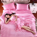 new2020 100% pure satin silk bedding set,Home Textile King size bed set,bedding,duvet cover flat sheet pillowcases Wholesale