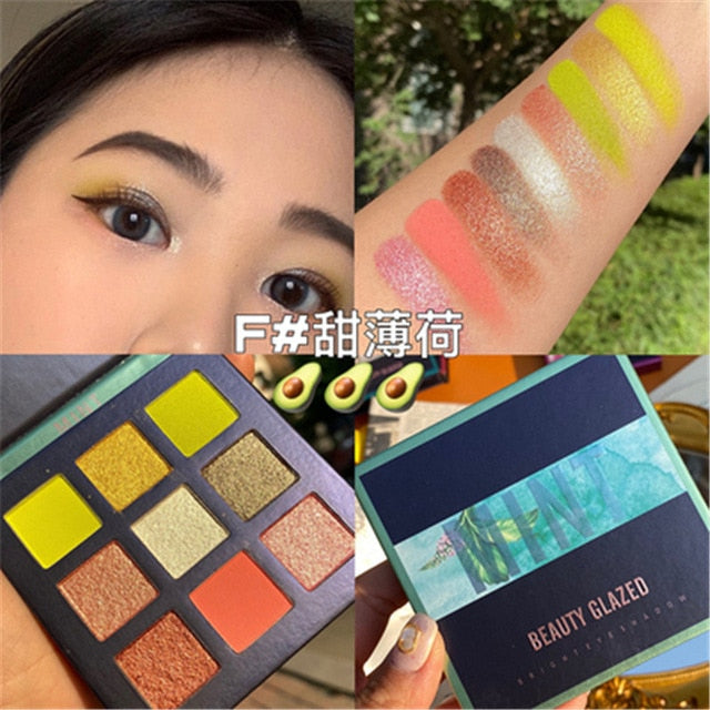 BEAUTY GLAZED NEON Eyeshadow Palette Holographic Shiny Matte Glitter Pigment Eye Shadow Pallete Metallic Diamond Makeup Palette